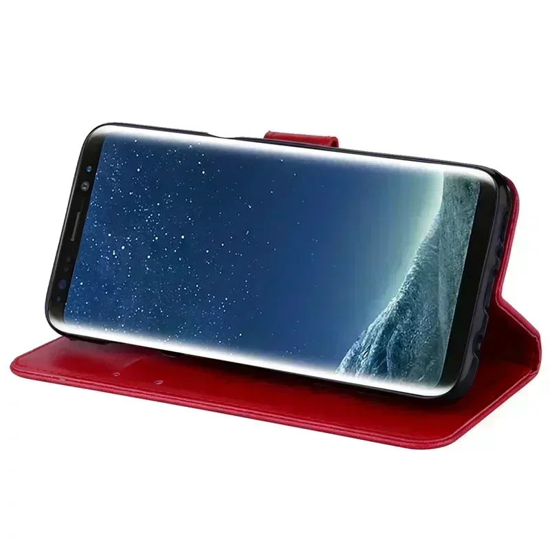 Skórzane etui z kwiatem róży do Samsung Galaxy S8 S9 Plus S7 S6 Edge S5 S4 J3 J5 J7 A3 A5 J1 2016 2017 J2 Grand Prime Flip Cover