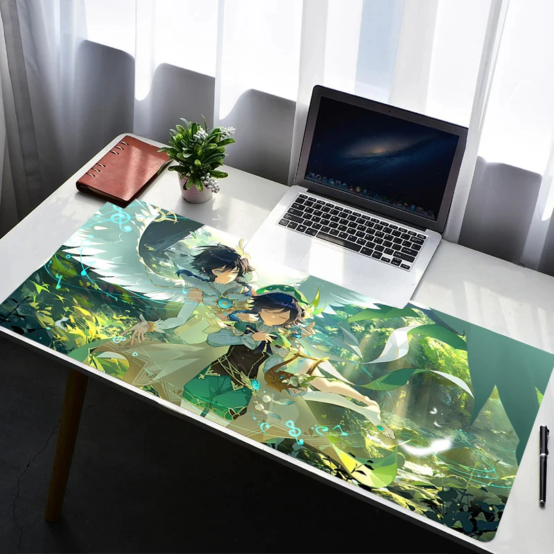 

Mouse Pad Laptop Non Slip Extended Desktop Mouse Mat PC Anime HD Keyboard Pad G-genshin Impact Venti Gaming Accessories Mousepad