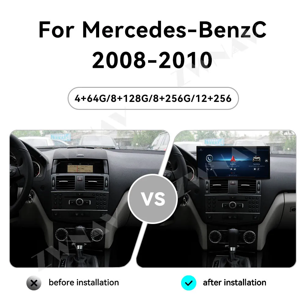 

Qualcomm 15.8 inch CarPlay Car Radio Android 14 For Mercedes-BenzC 2008-2010 GPS Navigation Stereo Multimedia Player Head Unit