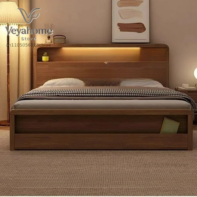 Customizable Nordic full solid wood bed modern minimalist 1.81.5 m1.35 double master bedroom e****my wedding bed