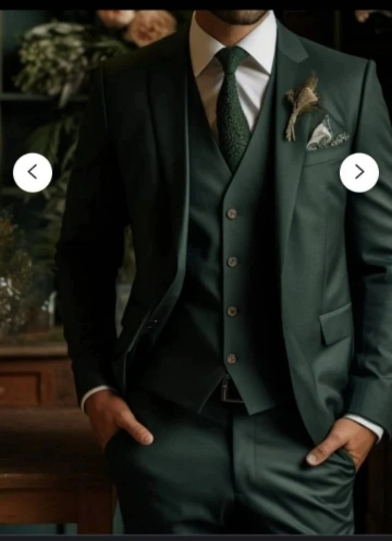 

Mens Suits Fashion 3 Piece Slim Fit Tailored Groom Wear Tuxedos Wedding Suits Groomsmen Best Man Formal Business Suits