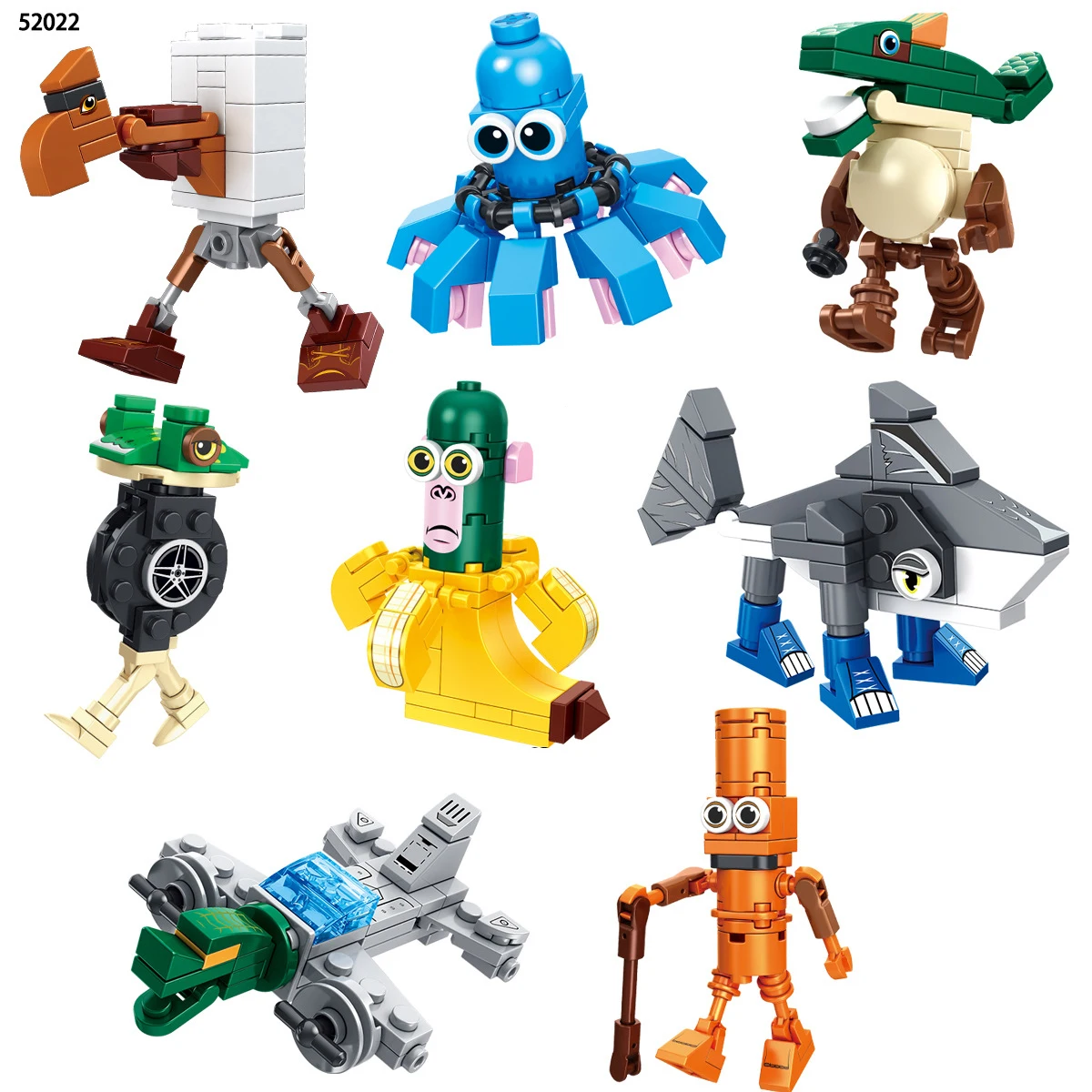 Tung sahur figure dessin animé blocs jouet tralalero tralala bombarde crocodile shimpanzini bananini figurines blocs de construction jouets