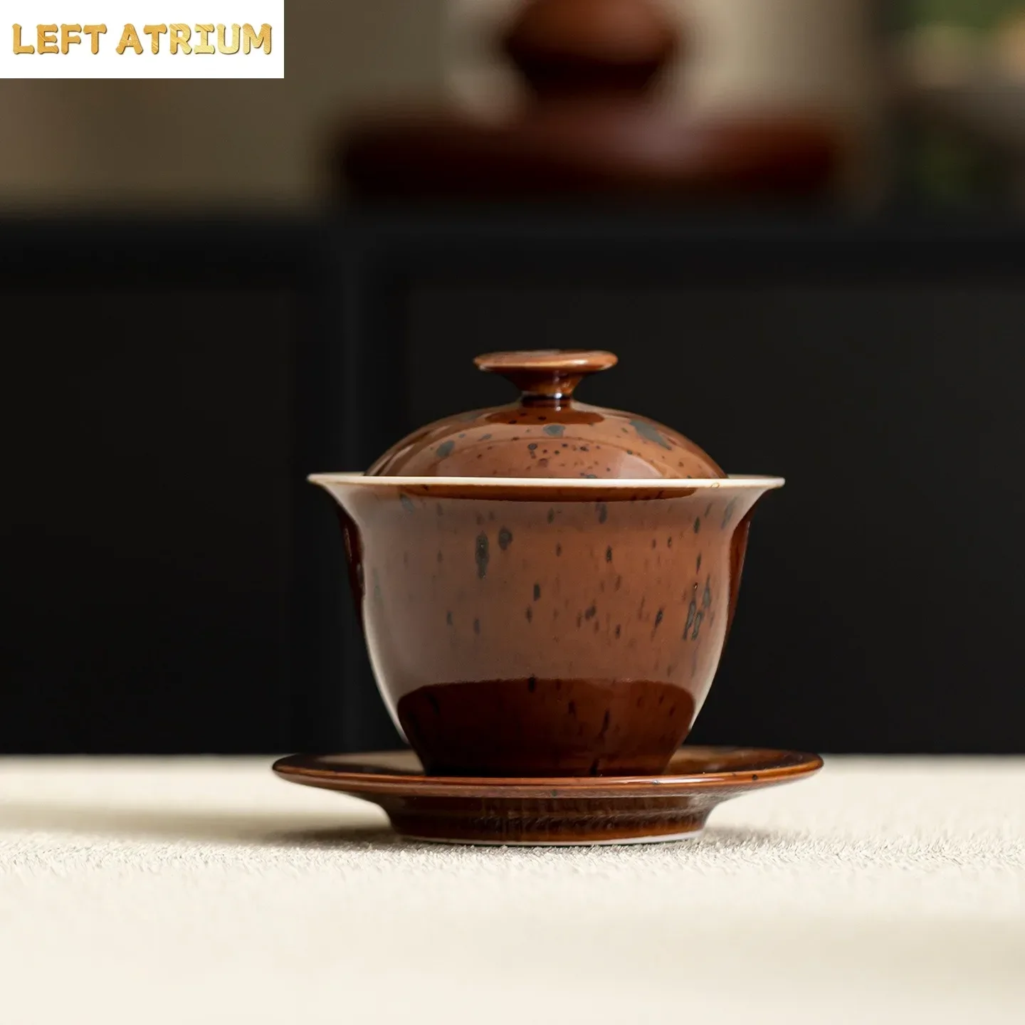 150ML Xiangfei Porcelain Sancai Cover Bowl Ceramic Tea Bowl Chinese TeaCup with Cover Household Kung Fu TeaSet Tea Bowl TeaCup