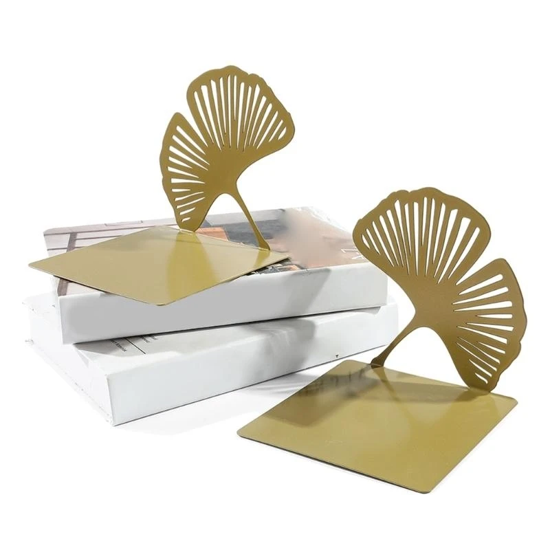 

2Pieces Metal Book End For Shelves Decorative Bookend Book Stopper 124x124x124mm