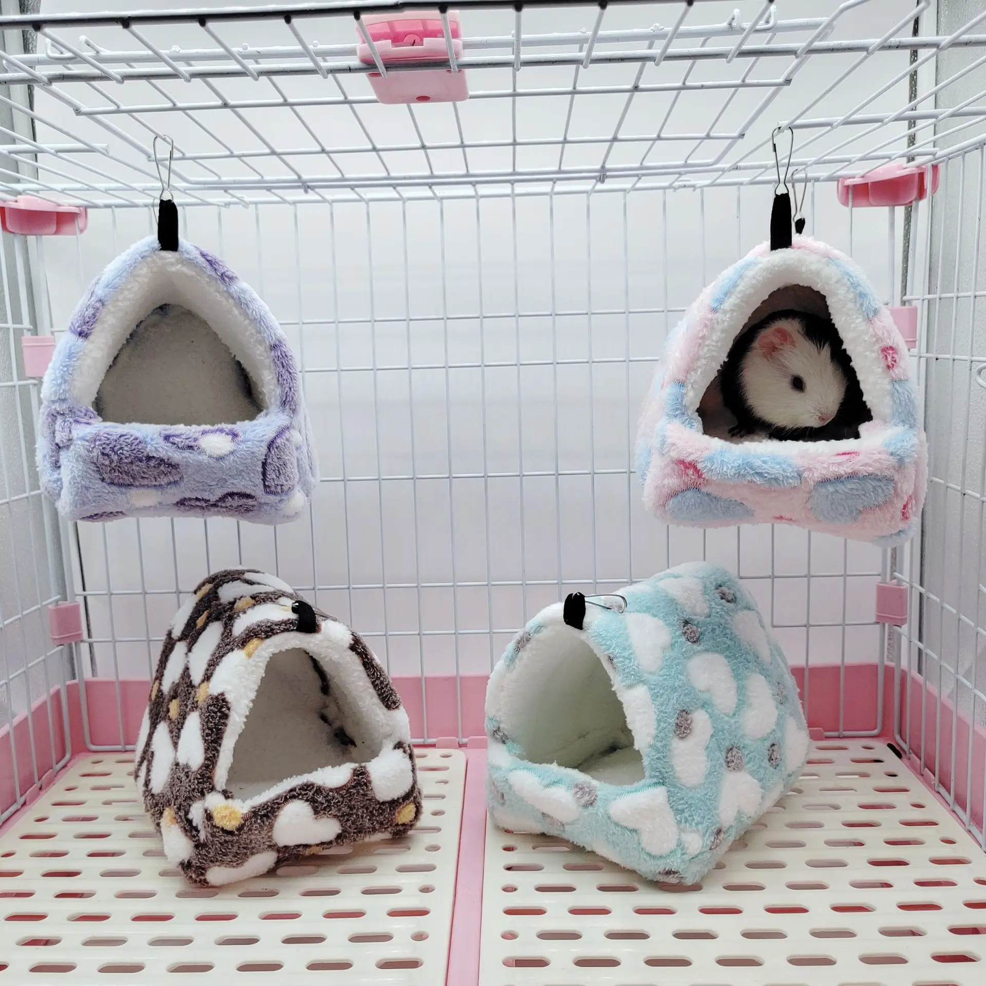 Soft Plush Hamster Cage Warm Cotton Guinea Pig Nest Small Animal Sleeping Bed Hamster House Ferret Rats Small Pet Accessories