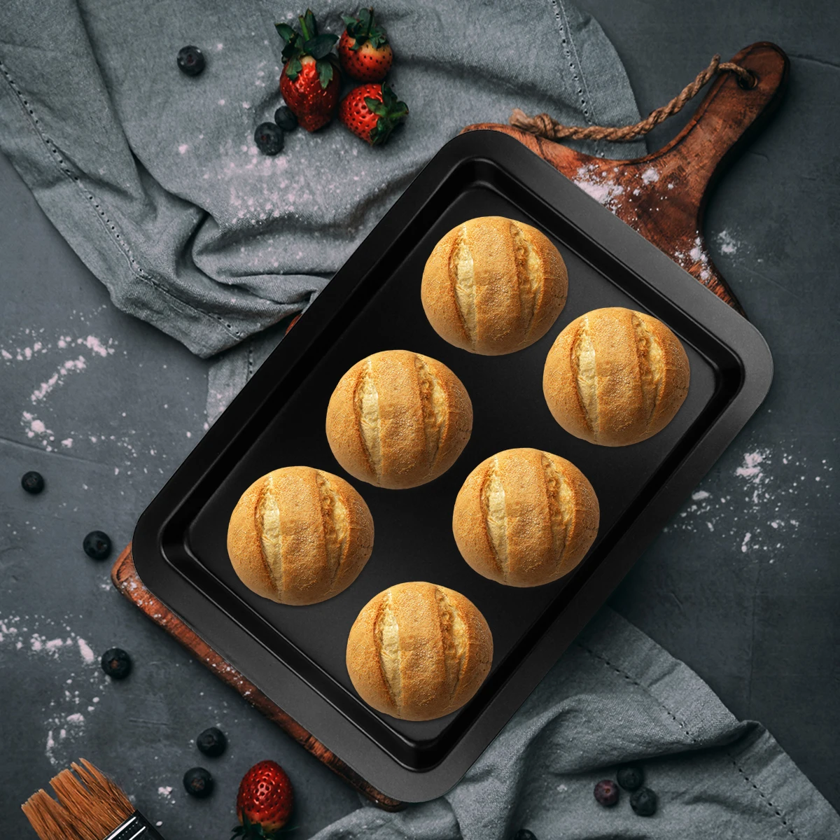 

Rectangular Nonstick Bread Cake Pan Baking Pans Easy Steel Food Grade Coating Uniform Heating Safe Odorless