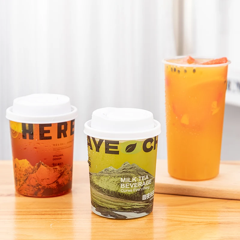 custom.LOKYO 700ml Straight Frosted Cups Disposable Reusable PP Boba Tea Bubble Cup Custom Plastic Cups