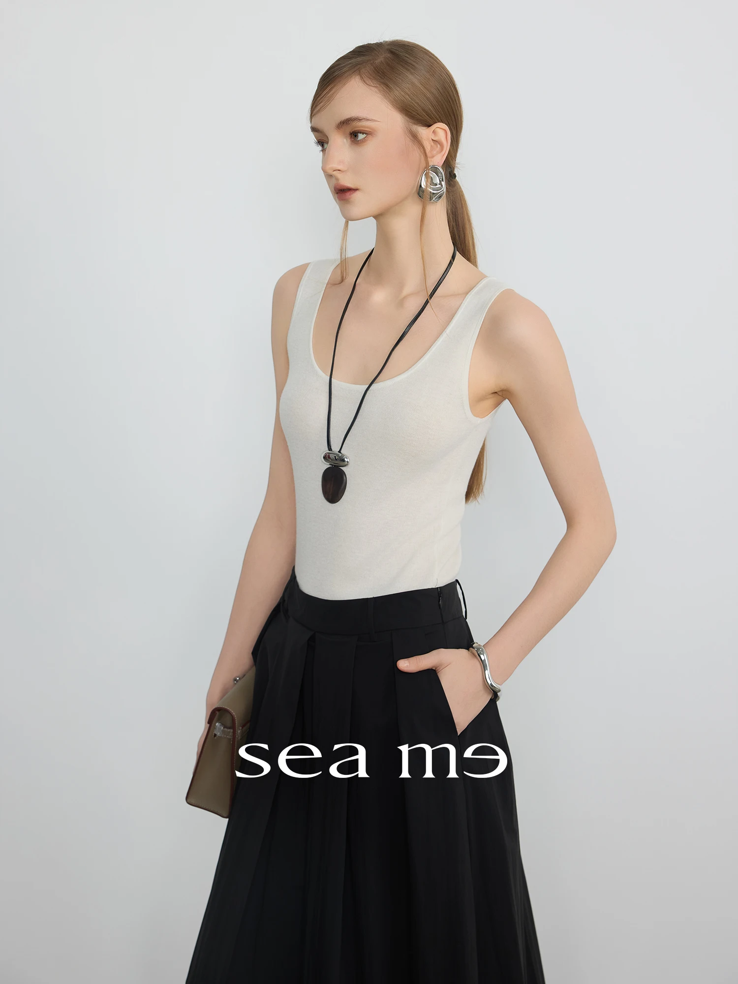 

Женская трикотажная майка-топ Se Tide из смесового шелка, дышащая, однотонная, для ношения под одеждой