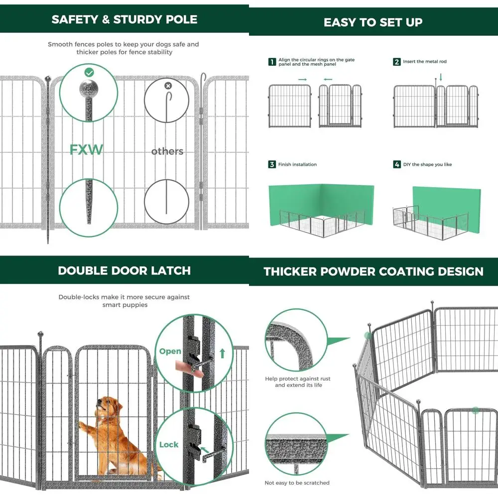 

Складной манеж для собак для улицы, 24 фута, 8-панельный загон