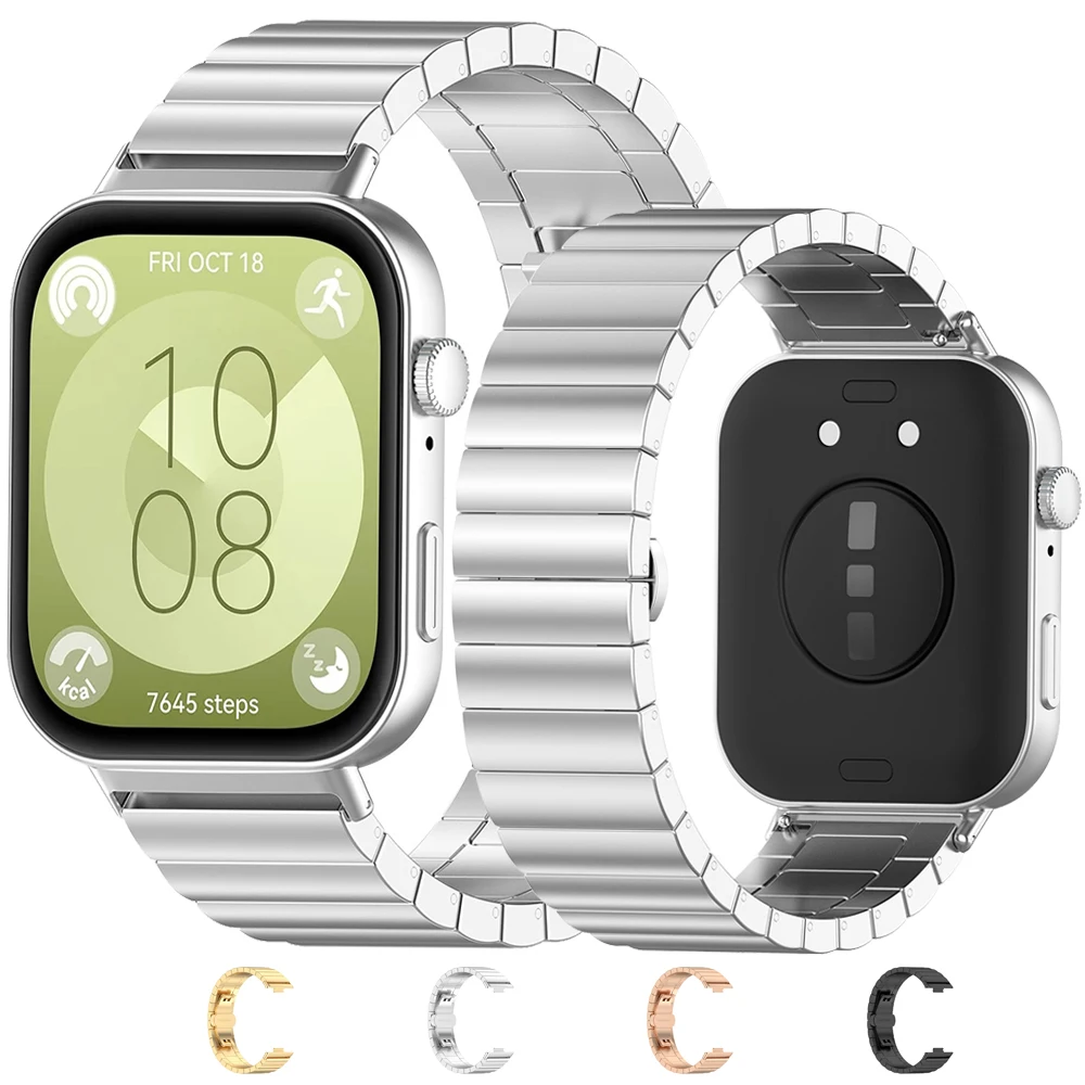 

Ремешок из нержавеющей стали для Huawei Watch Fit 3, металлический браслет для смарт-часов, сменный Браслет для Huawei Watch Fit 3