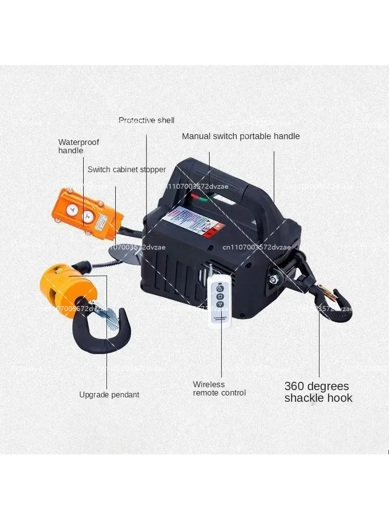 Portable Electric Crane Hoist 500Kg Capacity for Car Home Improvement Cargo Handling Lifting Equipment for Production Workshop