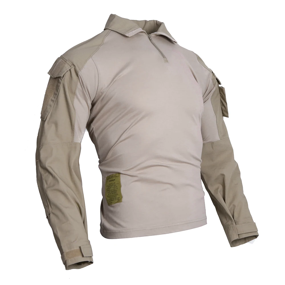 

Emersongear Combat G3 Shirts Tactical Clothing Mens Hiking Hunting Outdoor Camouflage Tshirts Sport Training Training Airsoft KH