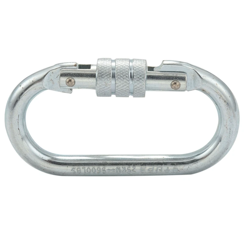 O Shape 25KN Alloy Steel Safety Buckle Professional Rock Climbing Carabiner Mountaineering Buckle Main Lock