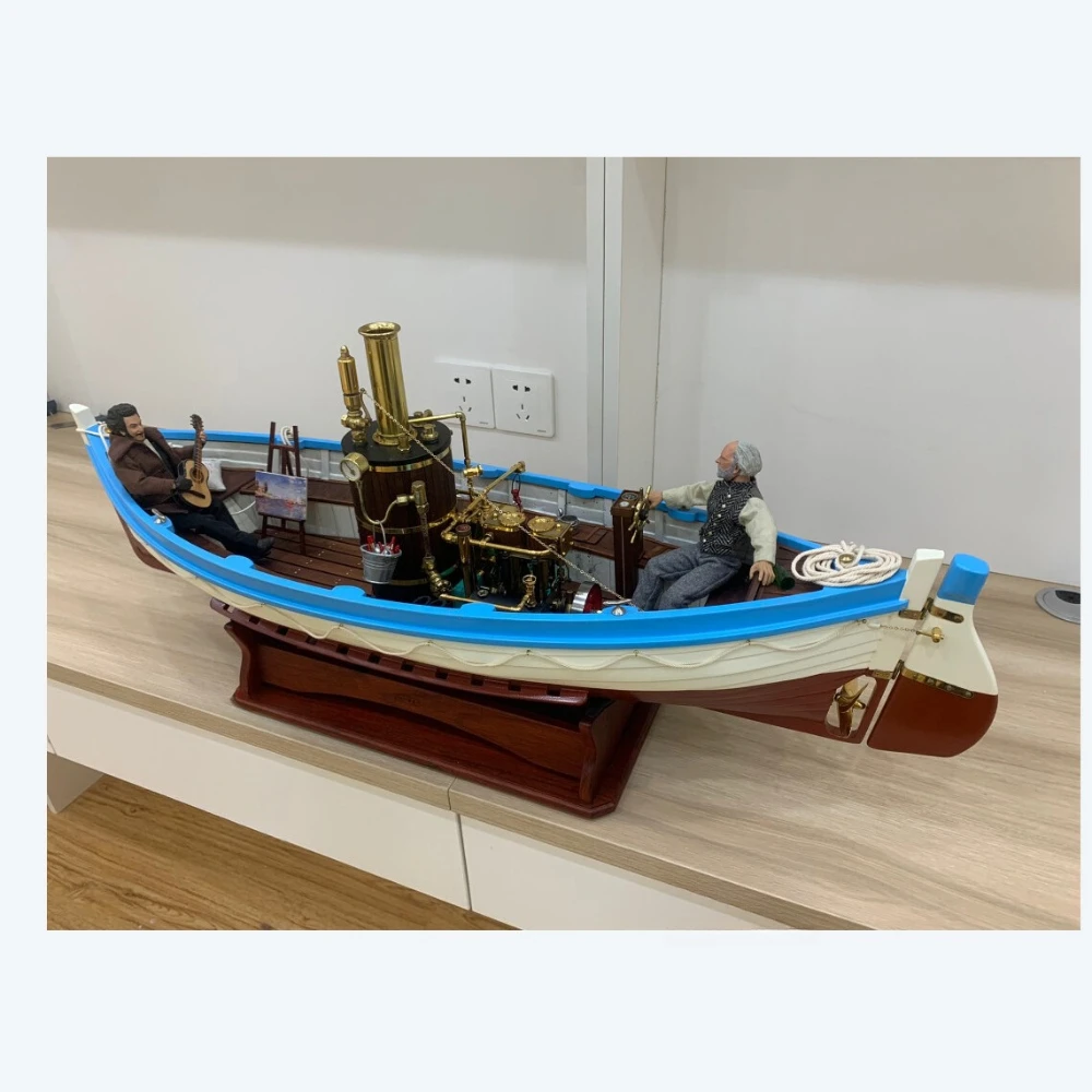Barco de vapor chapado en oro de lujo francés, versión RTR, motor de vapor Vintage modificado mejorado, modelo de barco a vapor, Juguetes