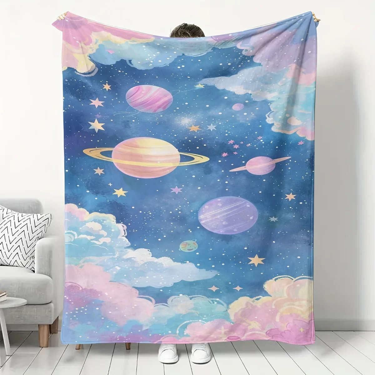 

Interstellar Flannel Blanket - Bed, Sofa, Office, Travel, Gift, Decoration, Chair, Cozy and Warm, Christmas