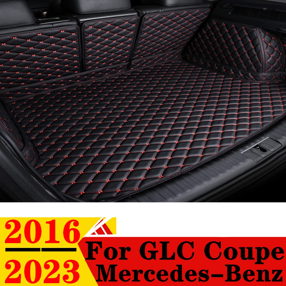 Car Trunk Mat For Mercedes-Benz GLC Coupe 2023 2022 2021 2020 2019 2018 2017 2016 Rear Cargo Cover Carpet Liner Boot Luggage Pad