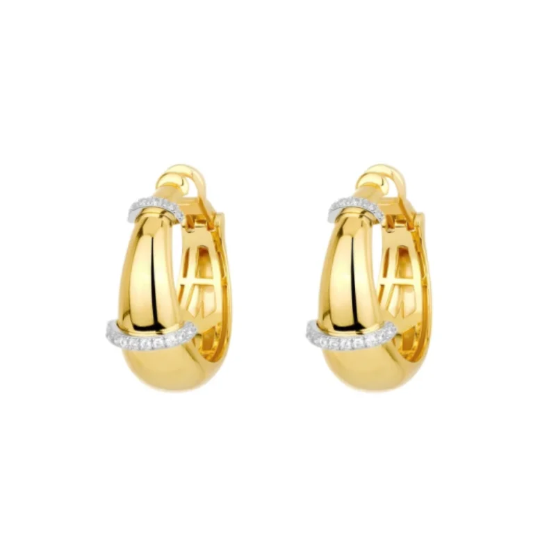 Bellux Vintage Gold and Silver Color Hoop Earrings Synthetic Zircon for Women Elegant Party Jewelry Copper Material Earrings