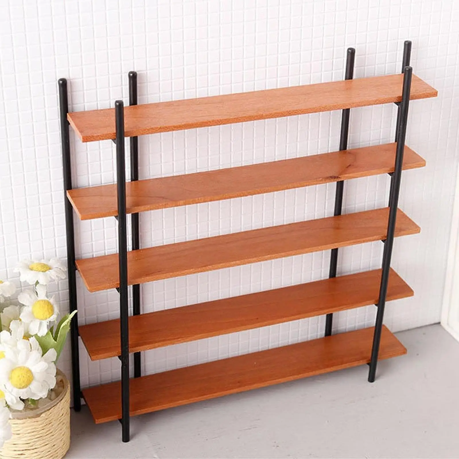 1:12 Scale Dollhouse Bookshelf Household Accessories Simulation Accessories Toy for Bathroom Home Bedroom Living Room Ornament