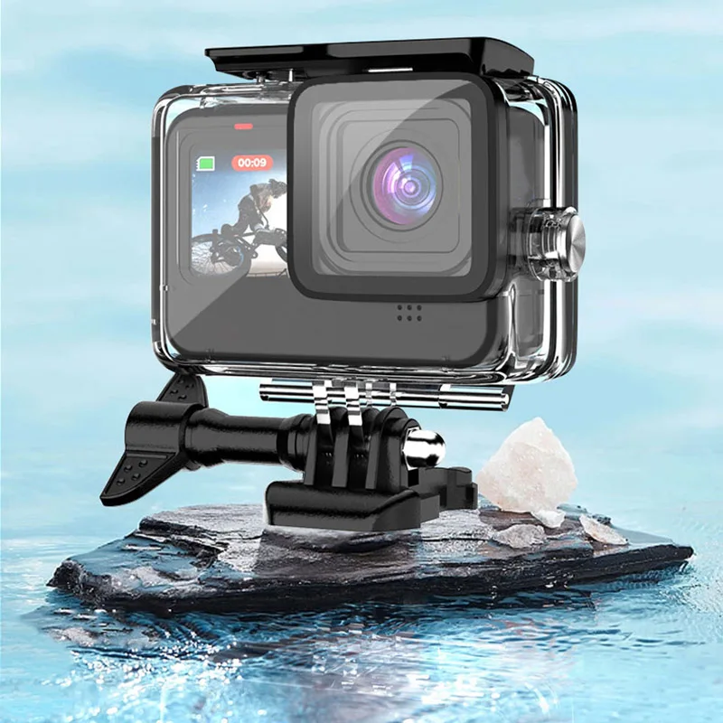 Waterproof Case and Floating Hand Grip for GoPro Hero 12 11 10  9 Supports 40M/131FT Underwater Scuba Snorkeling Deep Diving