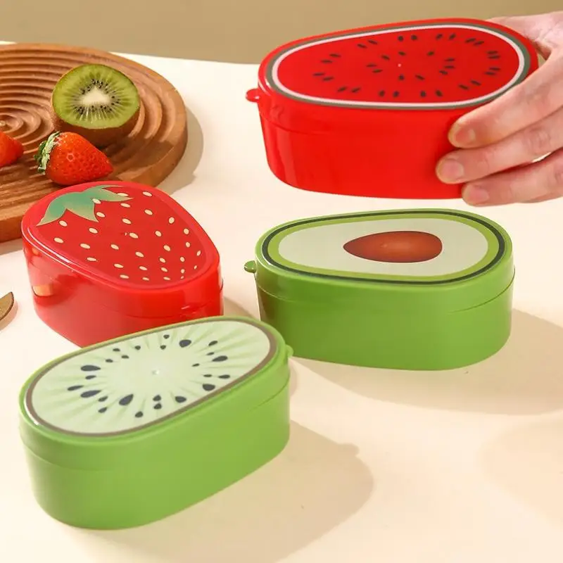 1 Stück Luftdichte Aufbewahrungsbox in Fruchtform Kreativer Lebensmittel-Organizer mit Deckel Küchen-Kühlschrank Gemüse- und Obst-Frischhaltedose