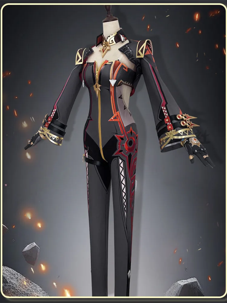 Pyro Archon mvuika Costume Cosplay Uniform Game Genshin Impact Anime Men Halloween Party Role Play Outfit Set completo 2024 nuovo