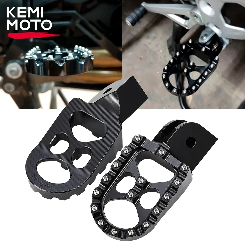 KEMIMOTO CNC Billet Wide Foot Pegs Pedals For BMW R1200GS LC ADV F750GS F850GS Footpegs R 1200 GS Adventure Black Accessories