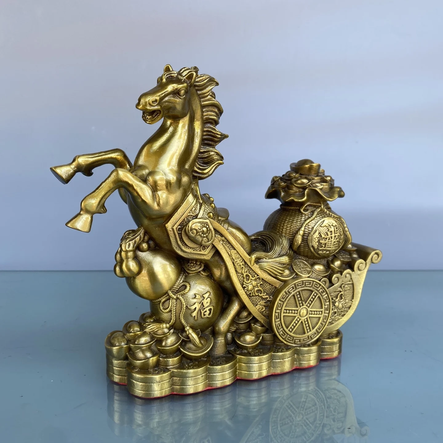 Old Brass Money comes immediately Cornucopia Yuanbao coins Cabbage cart Successful horse Wenfang screen Amass wealth Ornaments