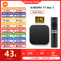 Global Version Xiaomi Mi TV Box S 2nd Gen 4K Ultra HD Smart TV Box Media Player BT5.2 2GB 8GB Android Google TV Google Assistant