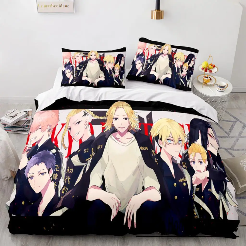 Anime Tokyo Revengers Ryuguuji Ken Sano Manjiro Duvet Cover Cartoon Bedding Sets Bed Set Quilt Comforter Covers Home Textiles