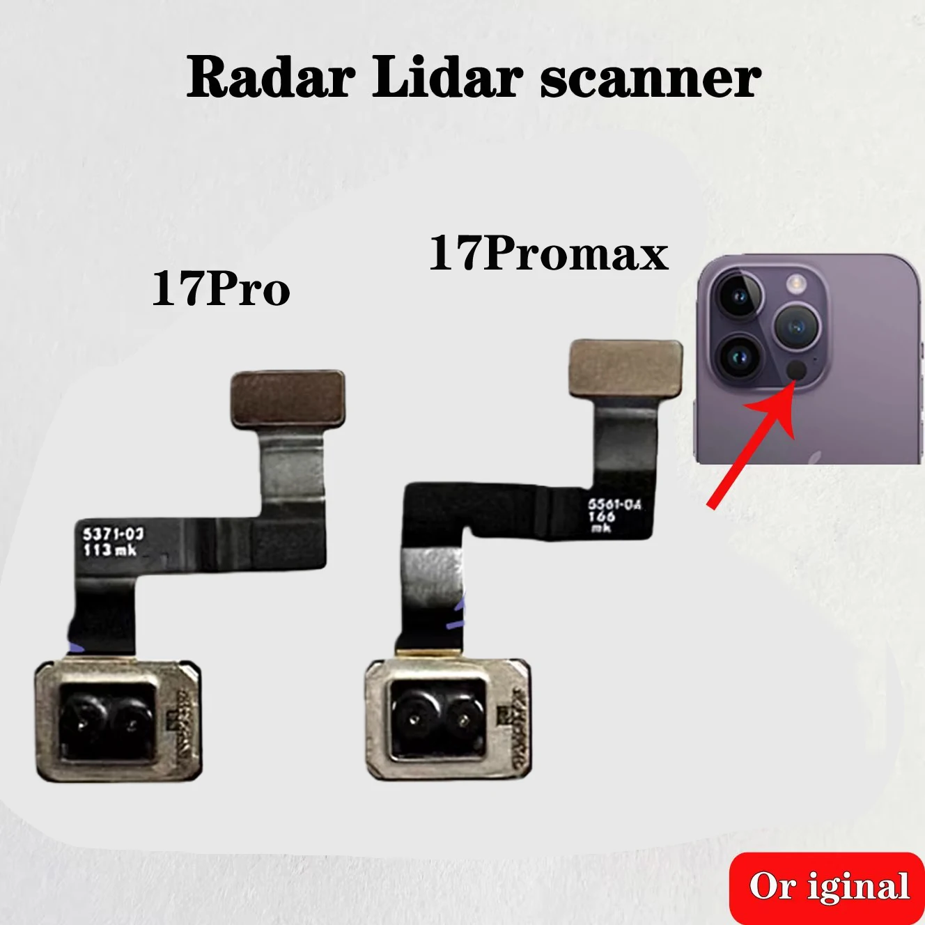 

100% Original Radar Lidar Flex cable For iPhone 17pro 17 Pro Max Radar Range Finder Scanner Flex Cable Repair Parts