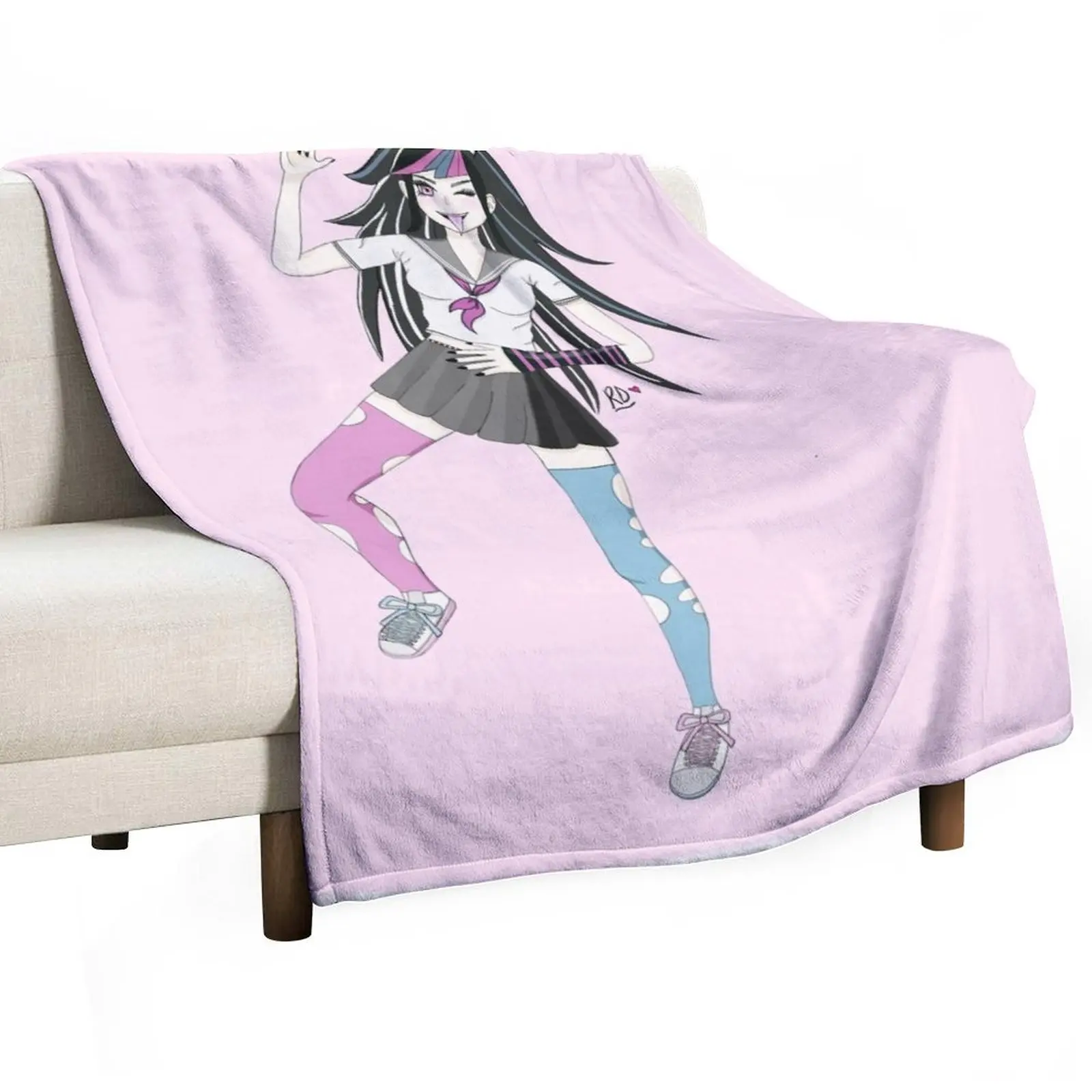 Ibuki Mioda the Ultimate Cool-Girl Throw Blanket Loose wednesday Polar Soft Plaid Blankets