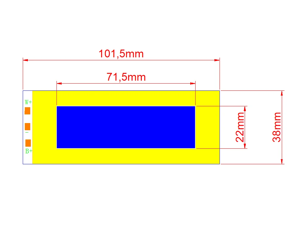 

Customize 101x38mm 50W Cold White and Blue Color DC 12V
