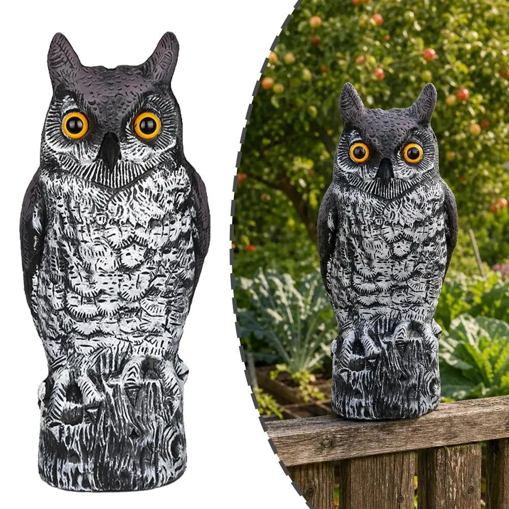 Simulated Owl Statue Garden Animal Decoy Ornament Effective Deterrent For Wild Birds Mice Farm Yard Pest Control Decor