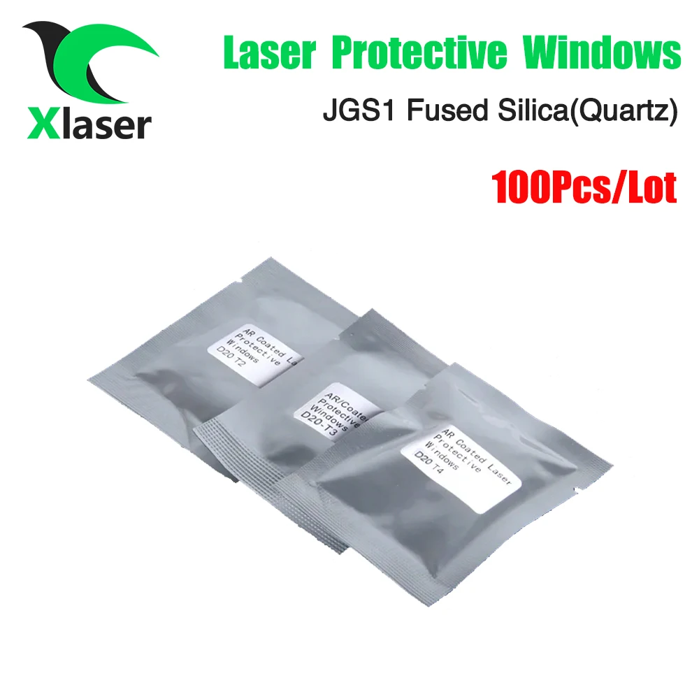 XLaser 100Pcs/Lot Laser Welding Protective Windows 18*2/20*2/20*3/20*4mm For CQWY Sup WSX QiLin HanWei Welding Head 1064nm