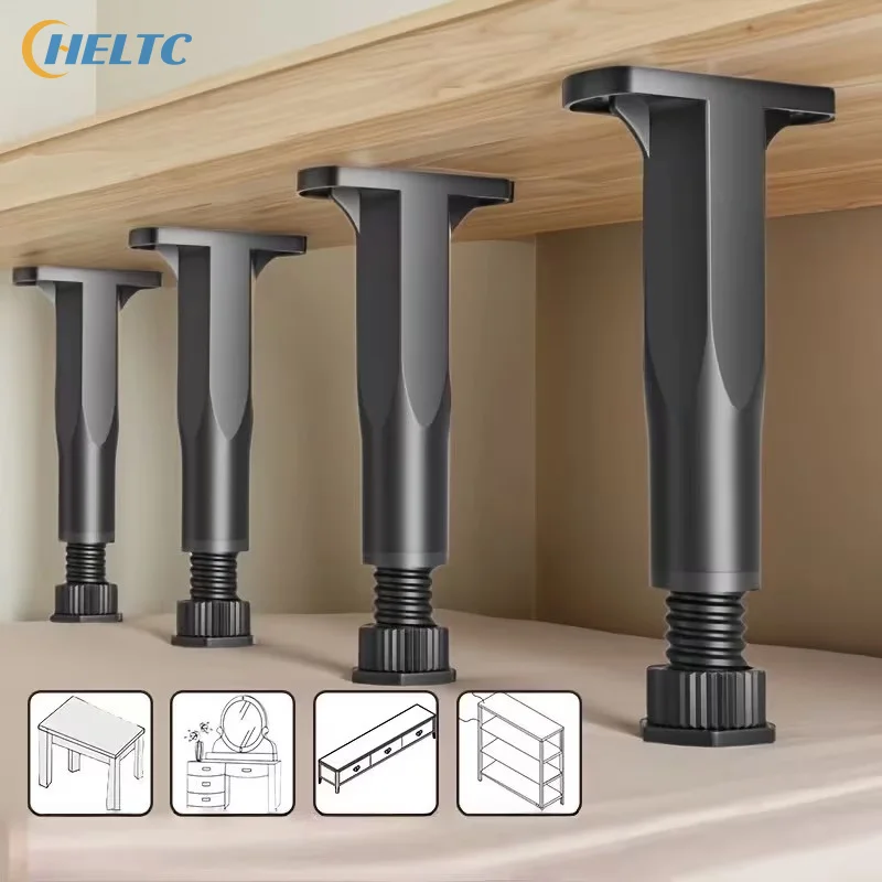 Heavy-Duty Adjustable Height Bed Frame Support Legs Furniture Support Columns Universal For Bed, Sofa, Cabinet, Dresser, Table
