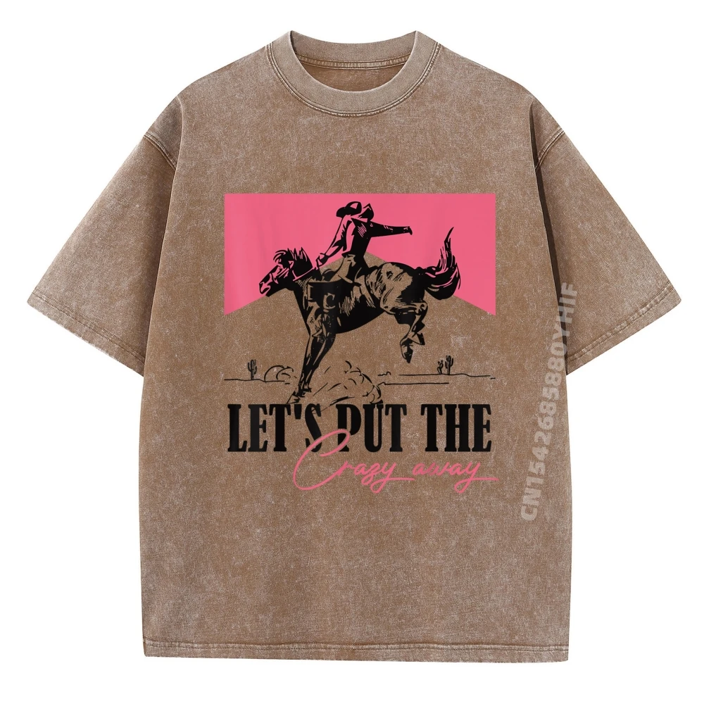 

Newest Mens T-shirts Men Let Is Put The Crazy Tops & Tees Casual Graphic Tee-Shirts Mens Retro Washed Clothes