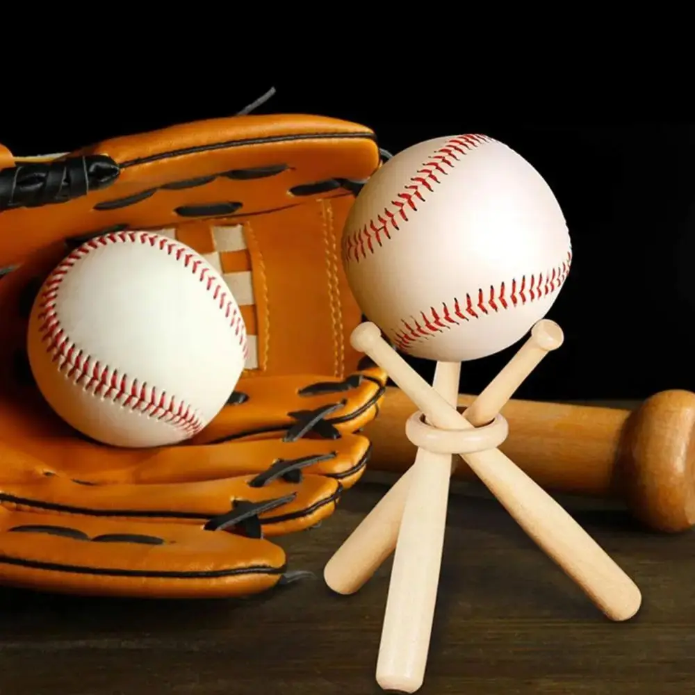 

3Pcs/Set Wooden Mini Baseball Holder DIY Triangle Base Golf Tennis Ball Baseball Bat Display Stand Beisbol Softbal