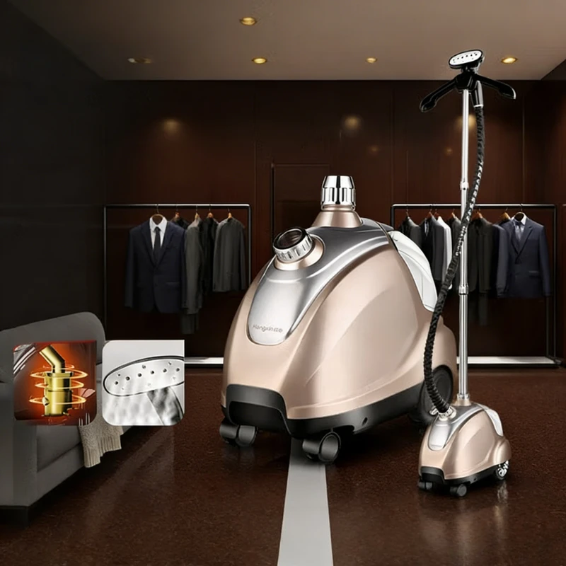 Commercial garment steamer with copper core, 2000W high-power steam iron for clothing stores.