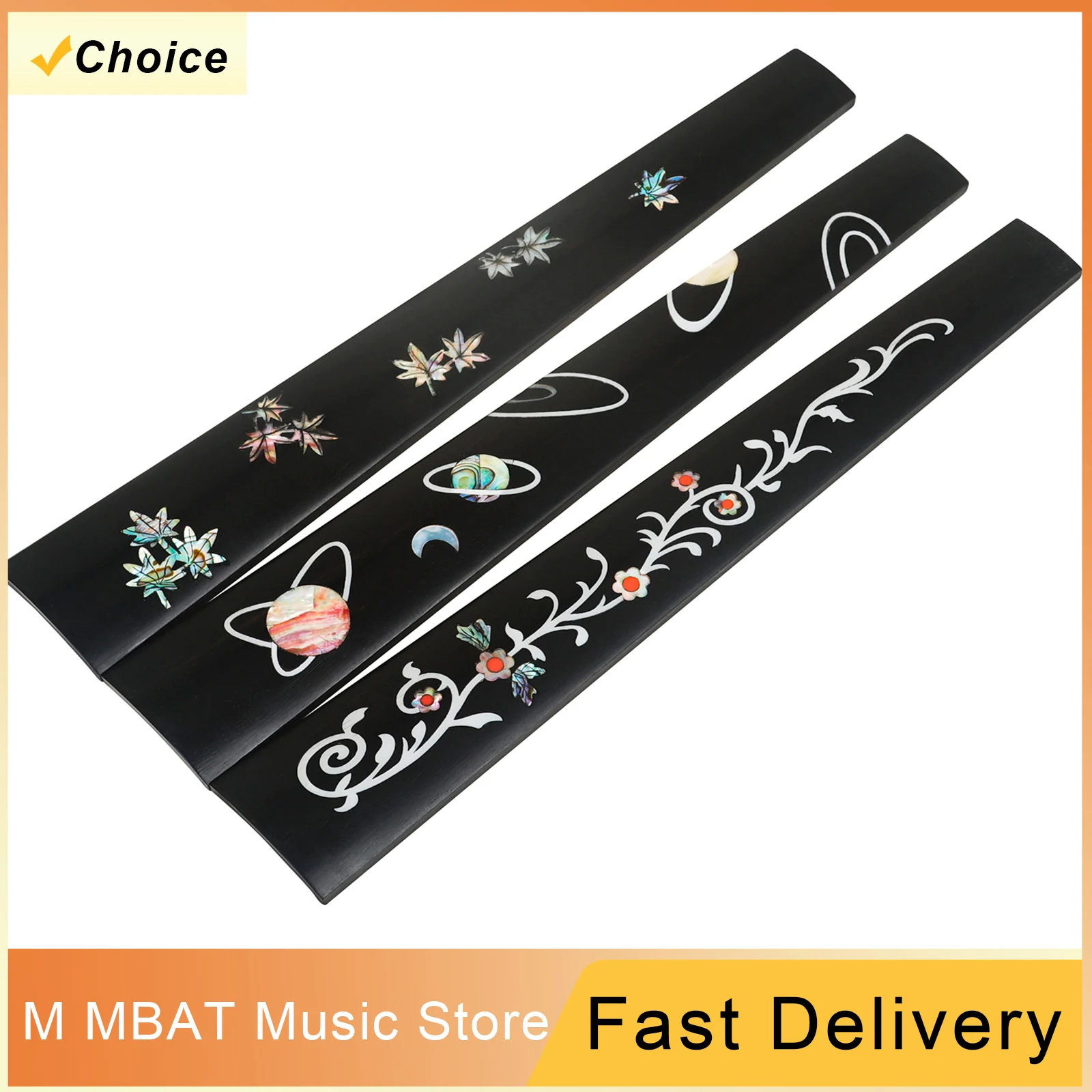 IRIN 4/4 Violin Fingerboard Ebony Fingerboard Black Colored Pattern Violin  Fingerboard Stringed Instrument Accessories