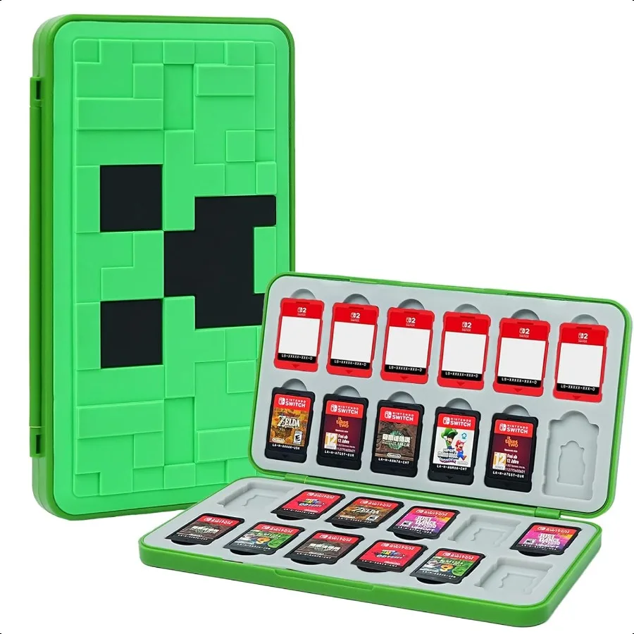 

Чехол для игровых карт для Switch 2 Switch SD Cards Storage 24 Switch Game Cards Portable Holder Pretty Cute Hard Shell с Magenic C
