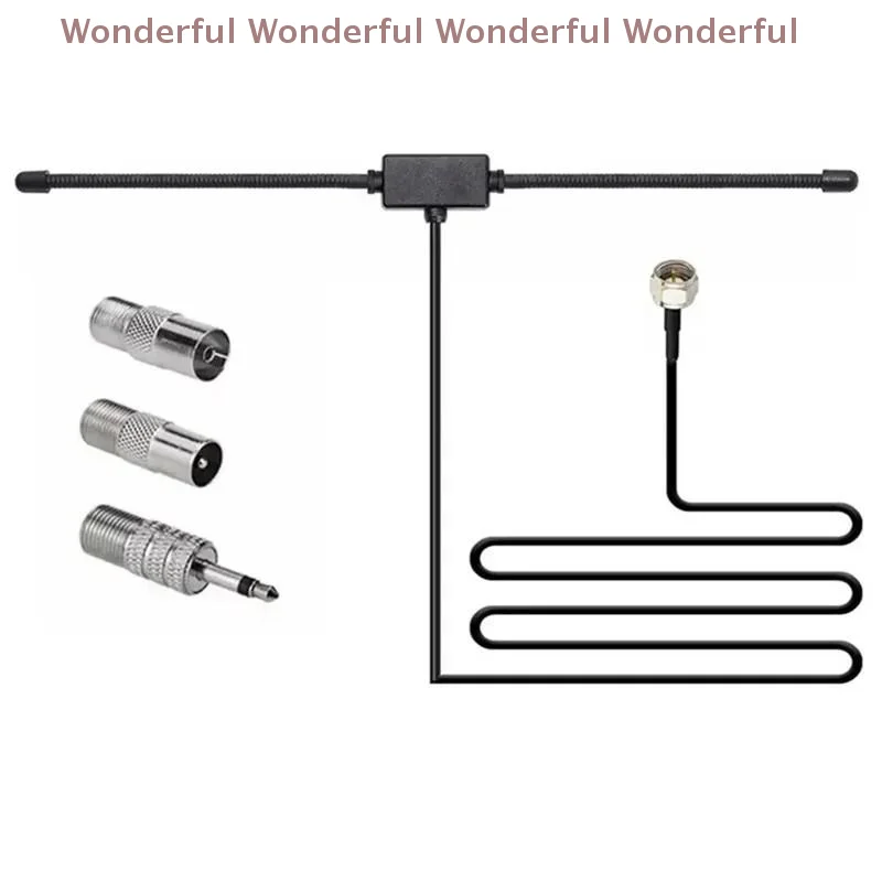 

All-in-One Antenna Set for FM Radio Car - F-Head Sheep Horn Style, 75 Ohm F Female, TV3.5 Mono Included.