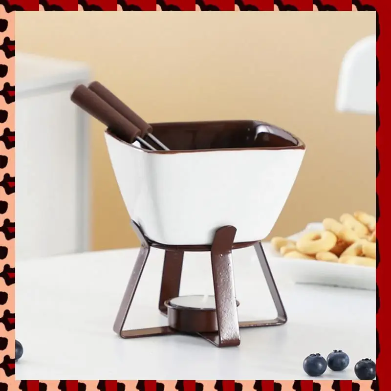 

A72P Chocolate Fondue Cup Set Melting Pot Set Chocolate Cheese Butter Cup