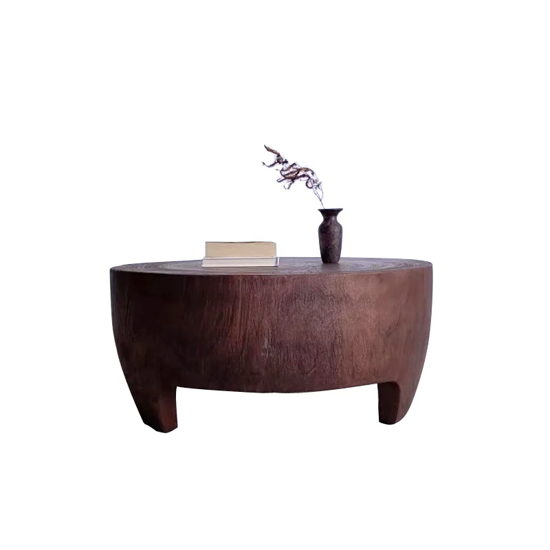 Large Lateral Round Coffee Tables Wood Modern Designer Low Coffee Tables Nordic Hospitality Kaffee Tische Living Room Furniture