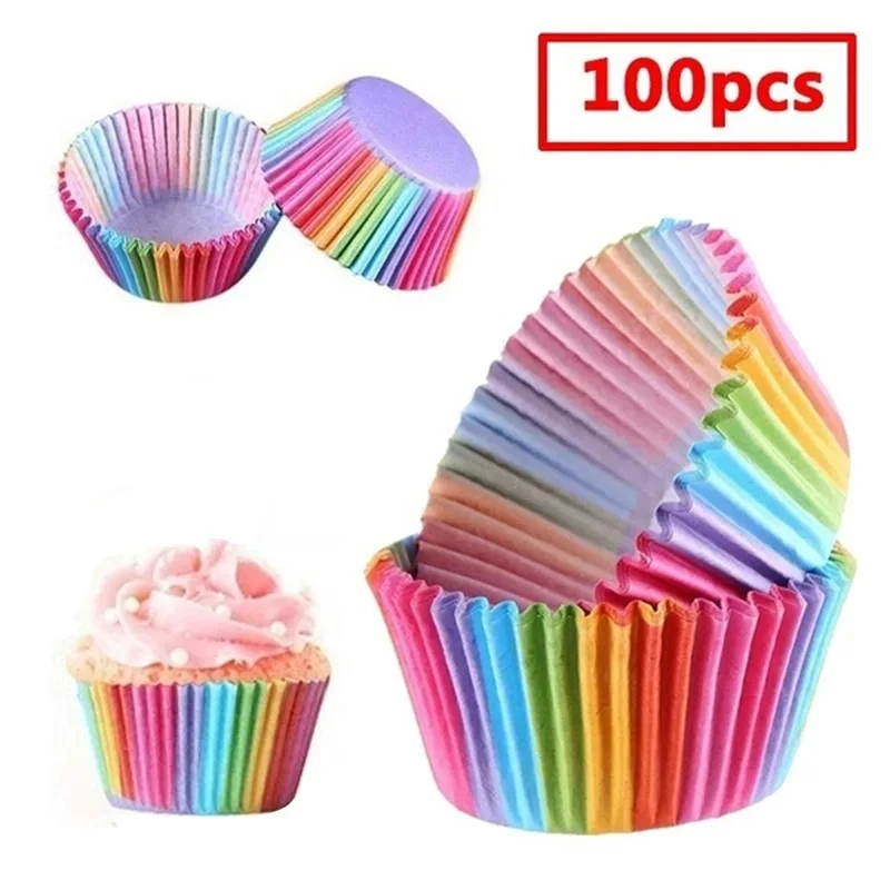 100Pcs/pack Cake Muffin Cupcake Paper Cups Cake Box Cupcake Liner Kitchen Baking Accessories Cake Mold Small Muffin Boxes