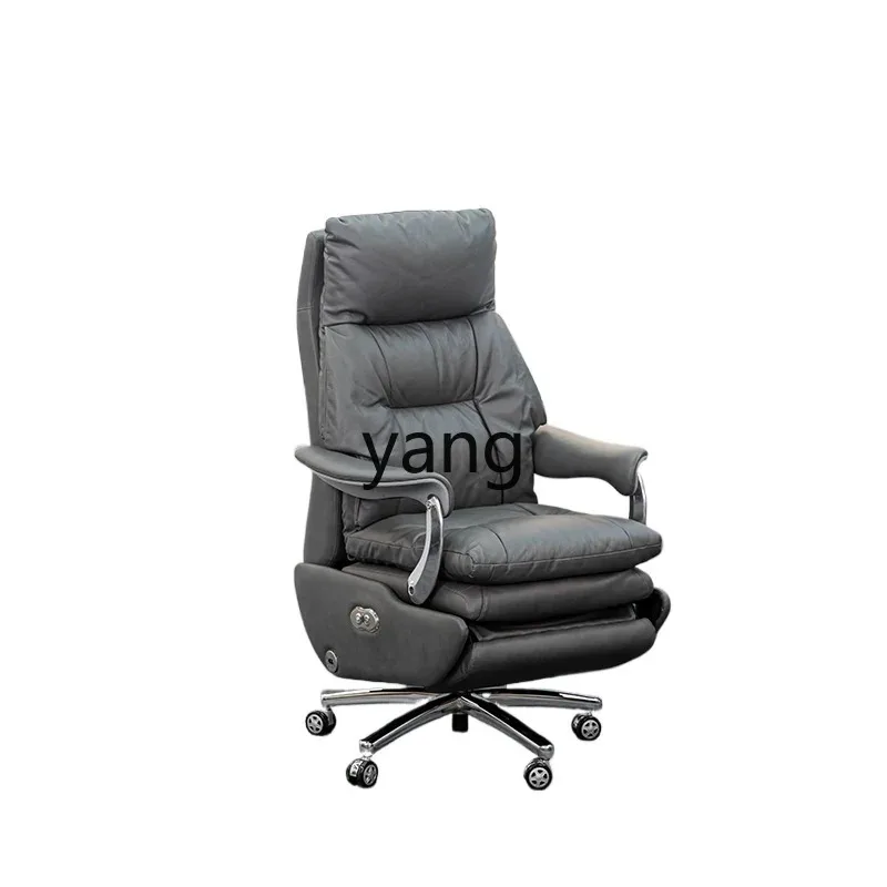 

LTT Genuine Leather Power Seat Adjustable Office Comfortable Long Sitting and Lying Office Executive Chair