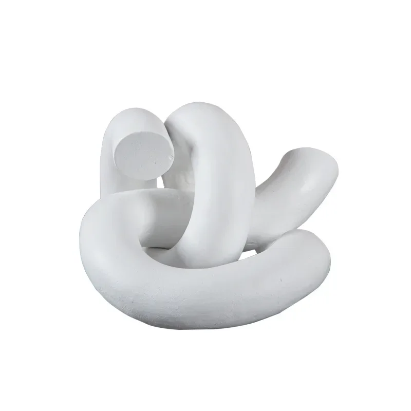 

Black and white line knotted ornaments, creative abstract jewelry, home study resin crafts