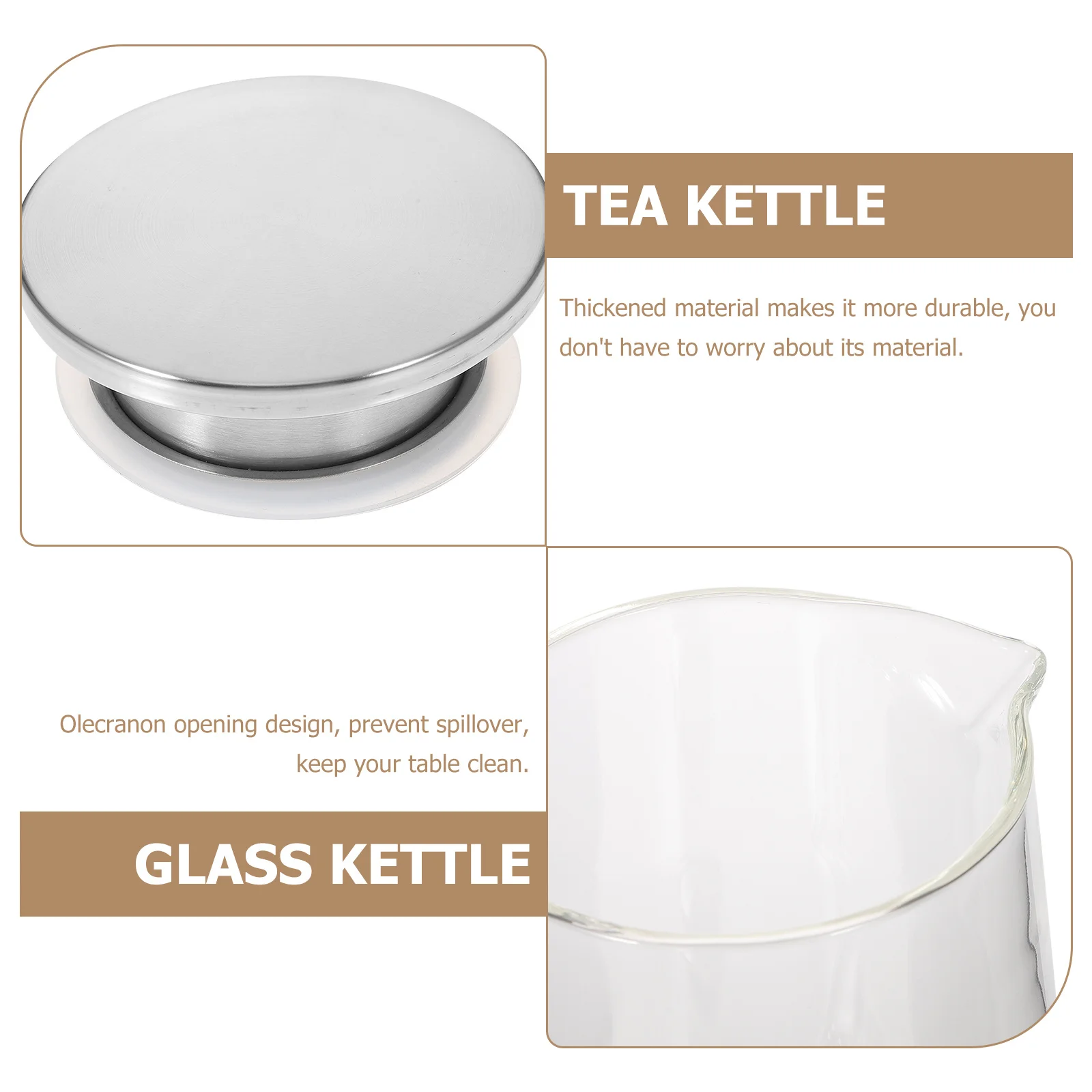 

Clear Transparent Glass Teapot Heat Cold Resistant Olecranon Design Tea Kettle Home Office Use Elegant Gift