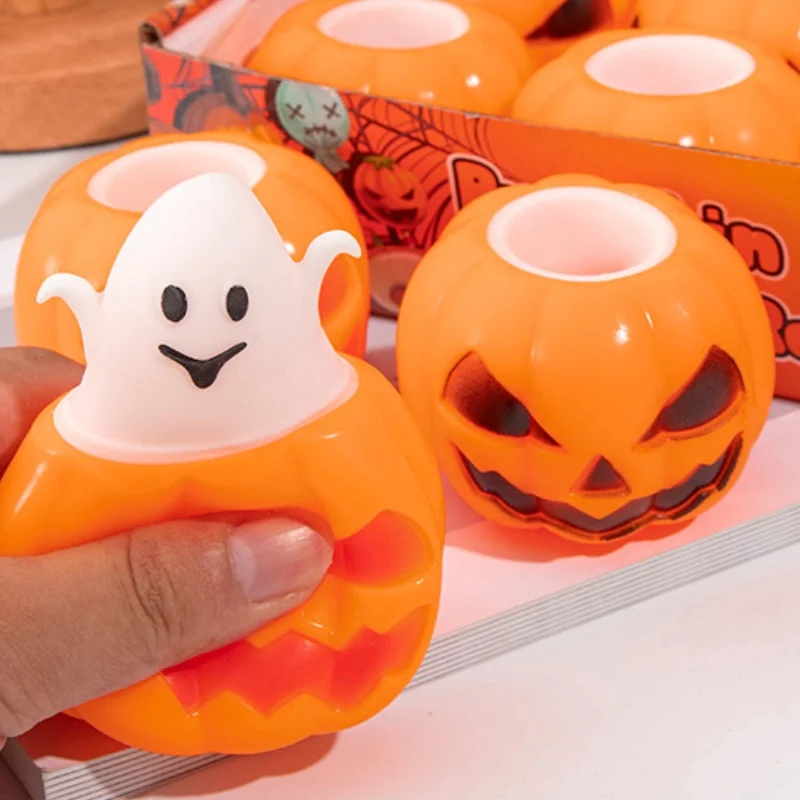 Pumpkin Ghost Squeeze Toys Halloween Prank Stress Relief Pumpkin Ghost Tabletop Decoration Personalized Fun Birthday Gifts