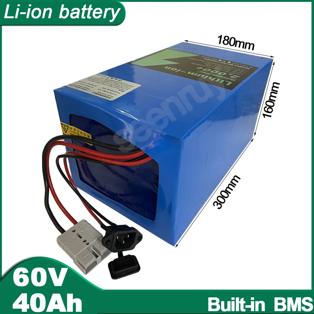 

60V 40Ah 150A Li ion With Charger Lithium Polymer Battery Pack Perfect For 8000W Tricycle Motorcycle E-bike Bike Scooter