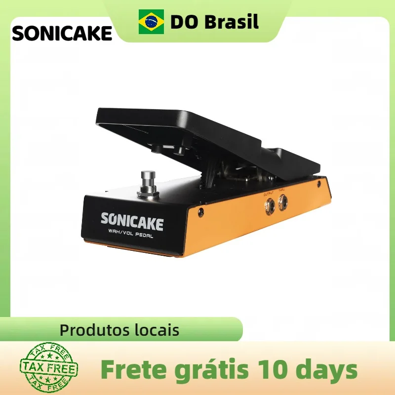 SONICAKE FlipWah Brasil Wahwah EFFECT y Control de volumen activo Pedal combinado Caja de metal de tamaño completo QEP-10